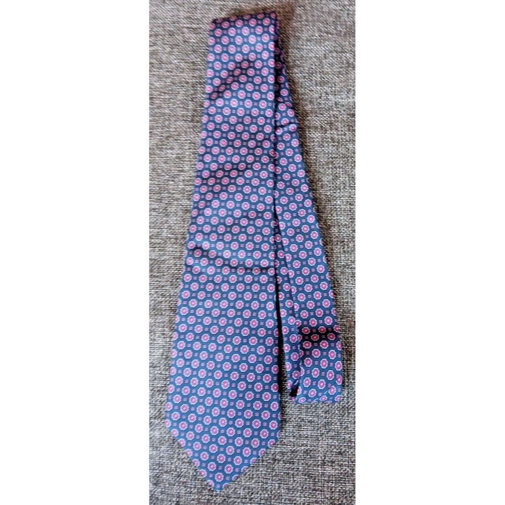 Tie 70s 80s 90s Y2K Mens Potomac Collection Silk Blue red 3.5 Wide 57 Long